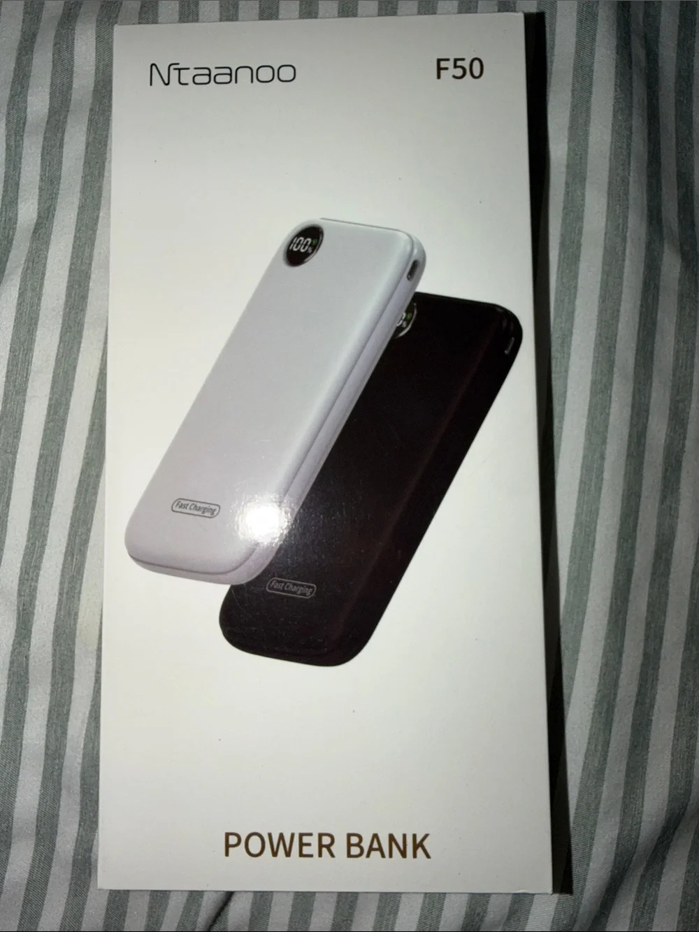 F50 White Power Bank - Portable Fast Charging